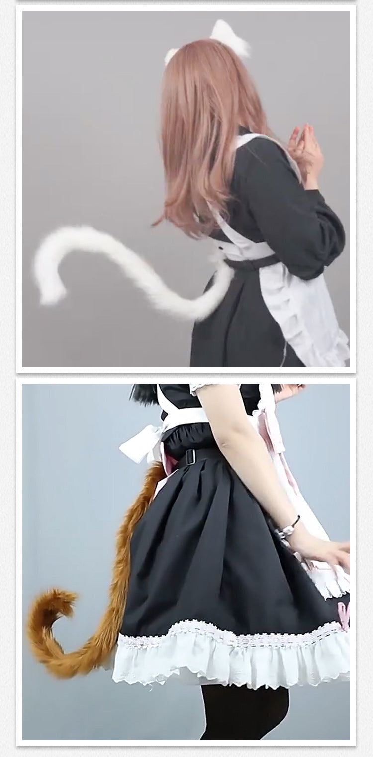 Cute Cat Ear and Tail Set Realistic Plush Handmade Texture