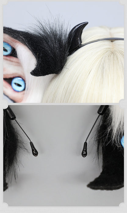 Dark Simulation Beast Ear Headband Plush Tentacles Halloween Party Costume