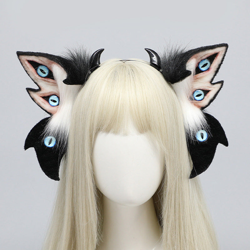 Dark Simulation Beast Ear Headband Plush Tentacles Halloween Party Costume