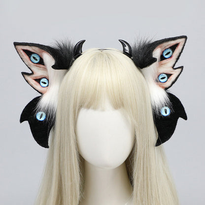 Dark Simulation Beast Ear Headband Plush Tentacles Halloween Party Costume