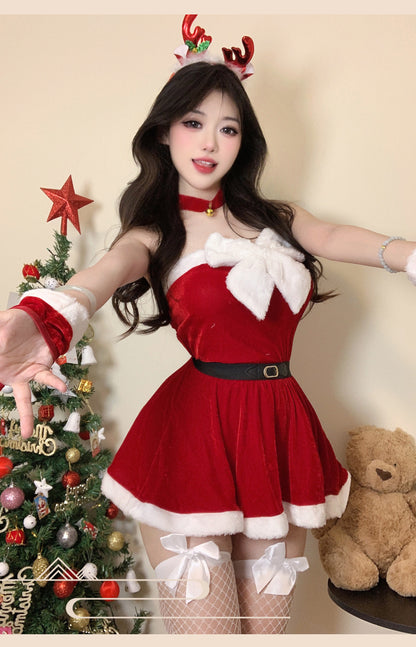 Sexy Gold Velvet Sexy Christmas Costume