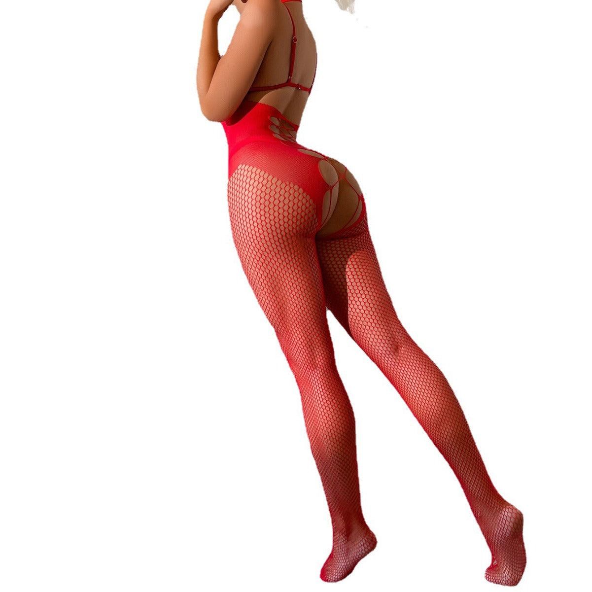 Christmas Nightclub Red One-Piece Tight-Fitting Outfit