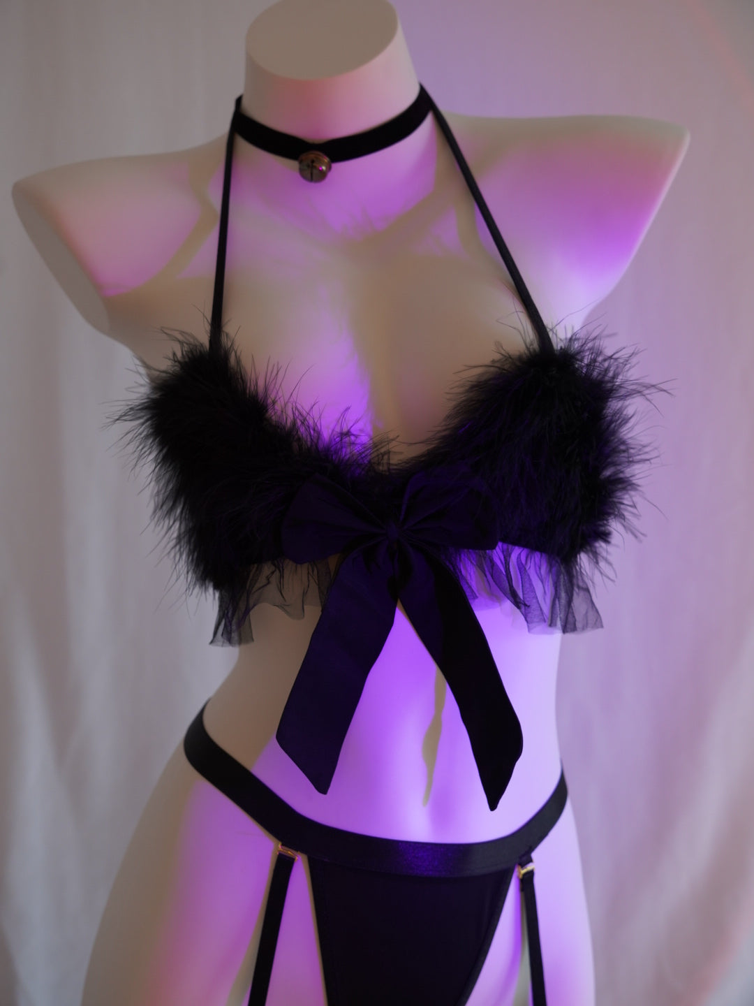Sexy and pure desire bow cat outfit