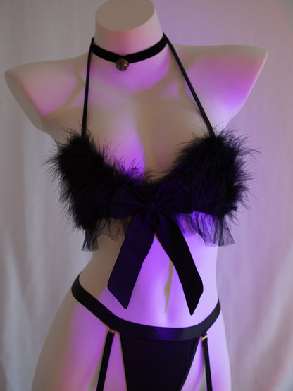 Sexy and pure desire bow cat outfit