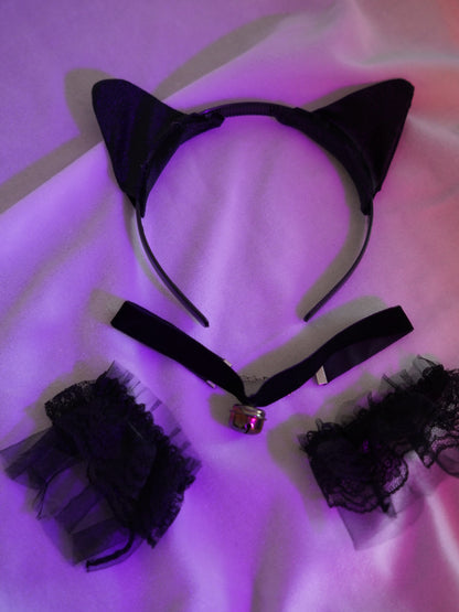 Sexy and pure desire bow cat outfit