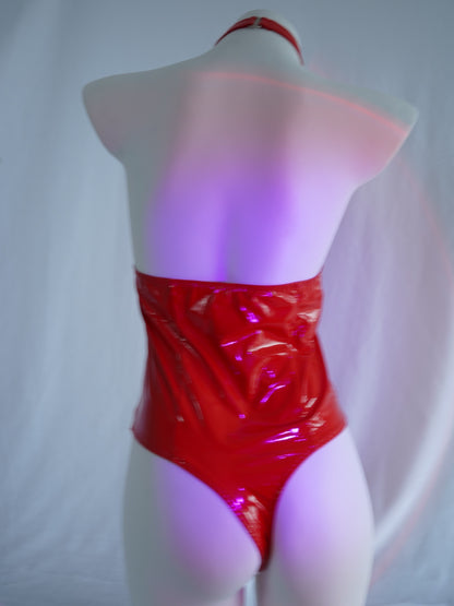 Pure Lust Patent Leather Uniform Bodysuit