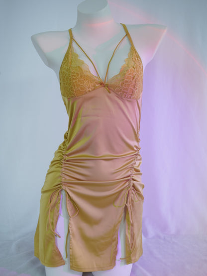 Light Luxury Sexy Chest Pad Slit Pajamas
