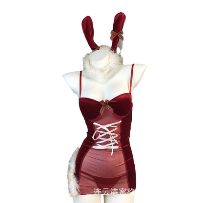 Bunny Girl Cos Uniform Adult Sexy Lingerie See Through Set
