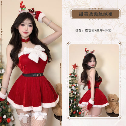 Sexy Gold Velvet Sexy Christmas Costume