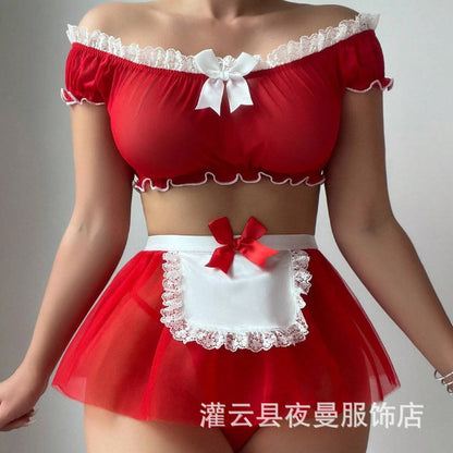 Plus Size Sexy Lingerie Maid Costume Sexy Lace Temptation