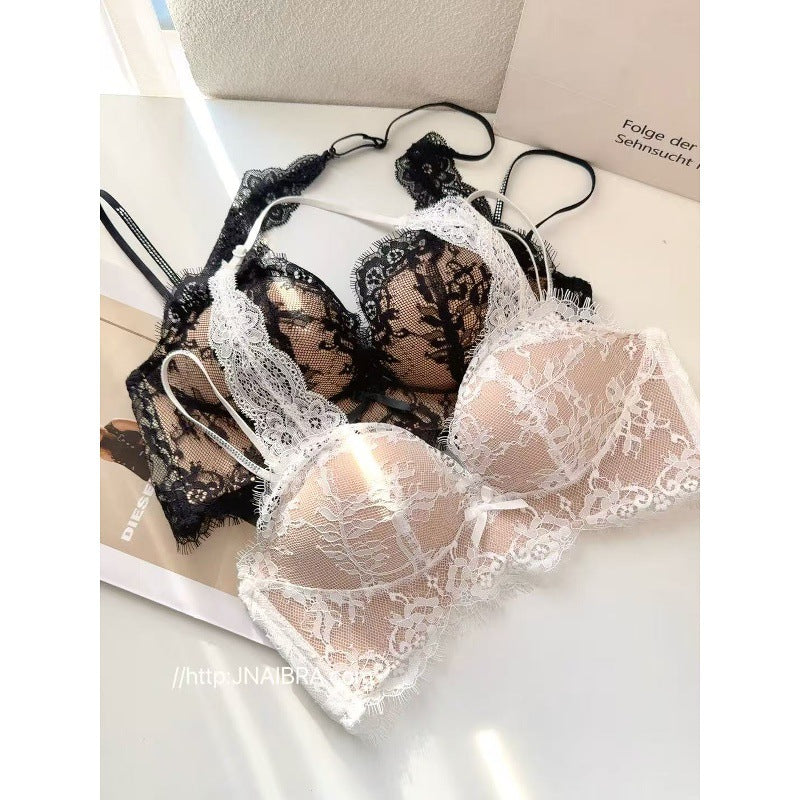 Halter Neck Beauty Back Bra Set Small Chest Gathering Pure Desire Sexy