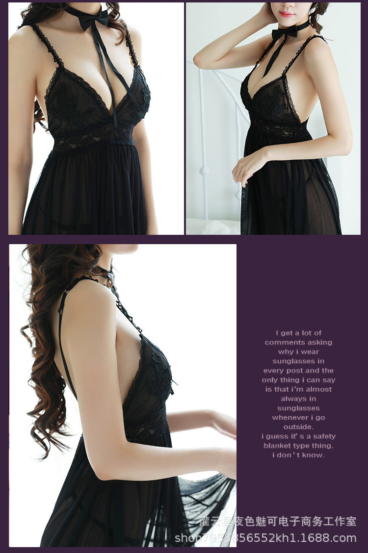 Sexy lingerie cute lace mesh camisole nightdress