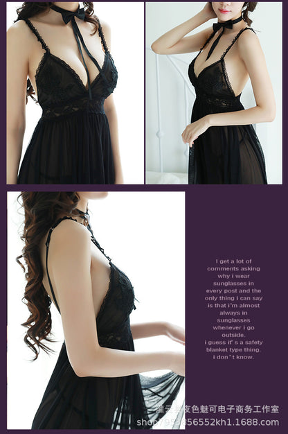 Sexy lingerie cute lace mesh camisole nightdress