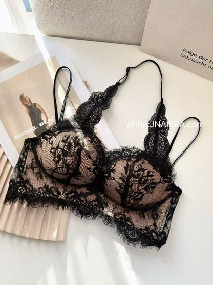 Halter Neck Beauty Back Bra Set Small Chest Gathering Pure Desire Sexy