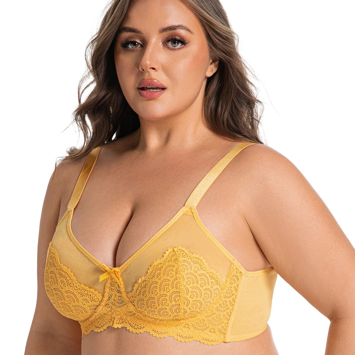 Sexy Lace Bra Plus Size Underwear Ultra-Thin Mesh Push Up Bra
