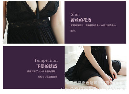 Sexy lingerie cute lace mesh camisole nightdress