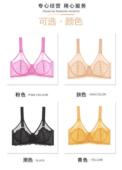 Sexy Lace Bra Plus Size Underwear Ultra-Thin Mesh Push Up Bra