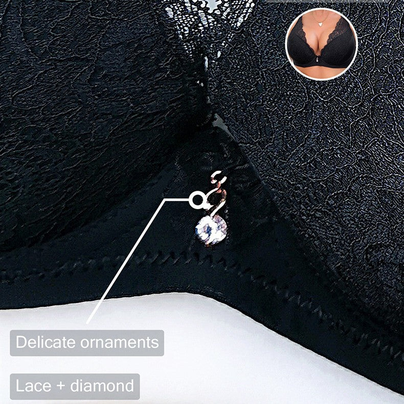 Sexy Deep V Plus Size Bra Soft Underwire Lace 3D Shaping