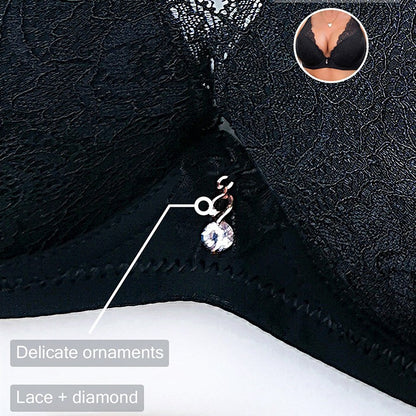 Sexy Deep V Plus Size Bra Soft Underwire Lace 3D Shaping