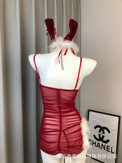 Bunny Girl Cos Uniform Adult Sexy Lingerie See Through Set