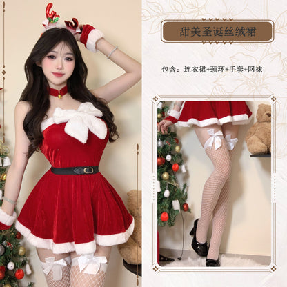 Sexy Gold Velvet Sexy Christmas Costume