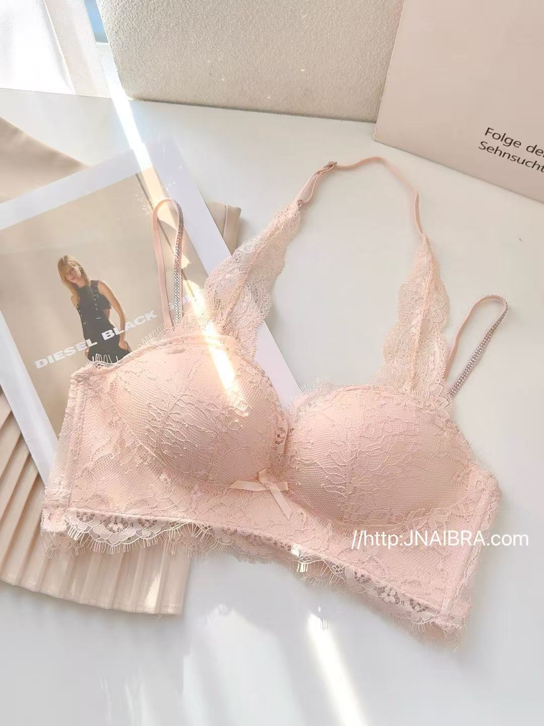 Halter Neck Beauty Back Bra Set Small Chest Gathering Pure Desire Sexy