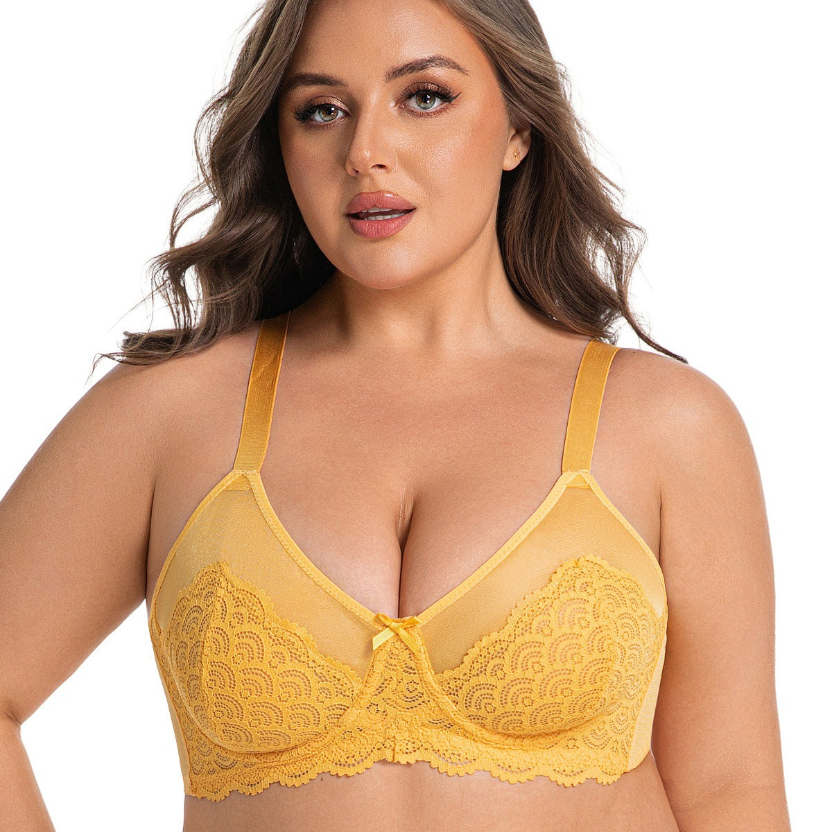 Sexy Lace Bra Plus Size Underwear Ultra-Thin Mesh Push Up Bra