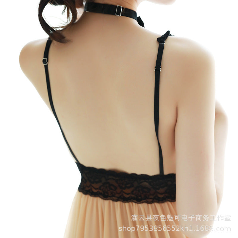 Sexy lingerie cute lace mesh camisole nightdress