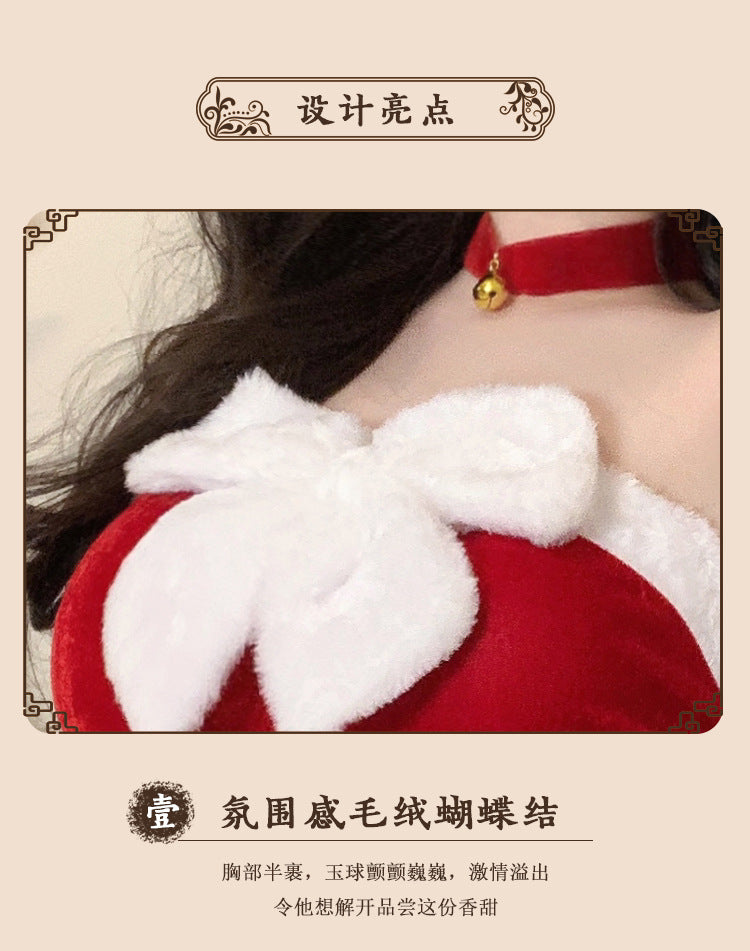 Sexy Gold Velvet Sexy Christmas Costume