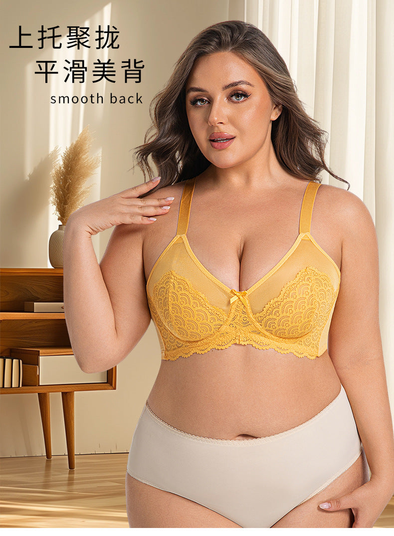 Sexy Lace Bra Plus Size Underwear Ultra-Thin Mesh Push Up Bra