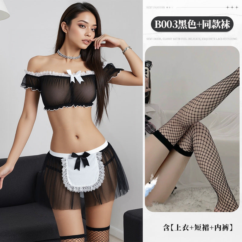 Plus Size Sexy Lingerie Maid Costume Sexy Lace Temptation