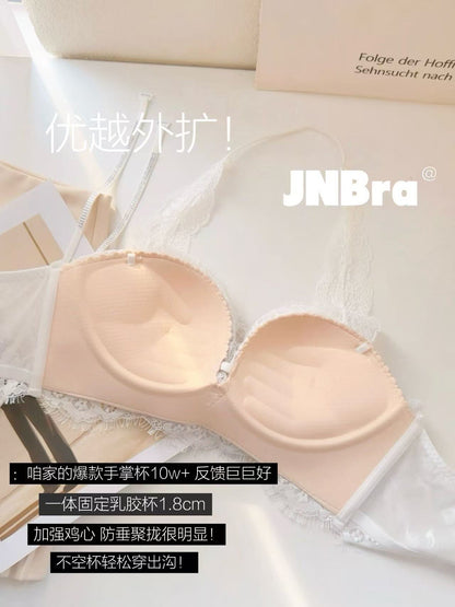 Halter Neck Beauty Back Bra Set Small Chest Gathering Pure Desire Sexy