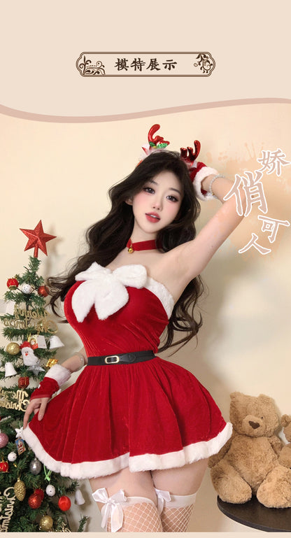 Sexy Gold Velvet Sexy Christmas Costume