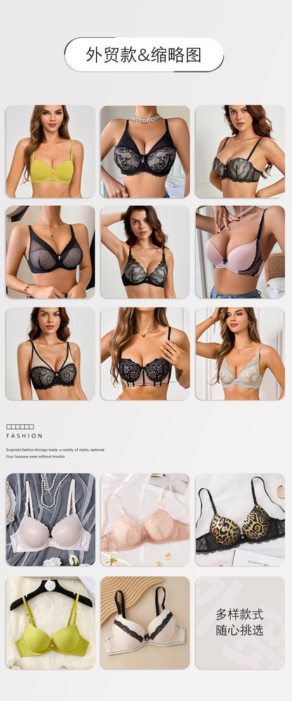 Sexy Deep V Plus Size Bra Soft Underwire Lace 3D Shaping