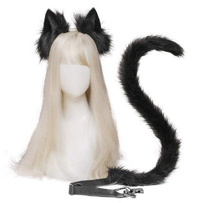 Cute Cat Ear and Tail Set Realistic Plush Handmade Texture