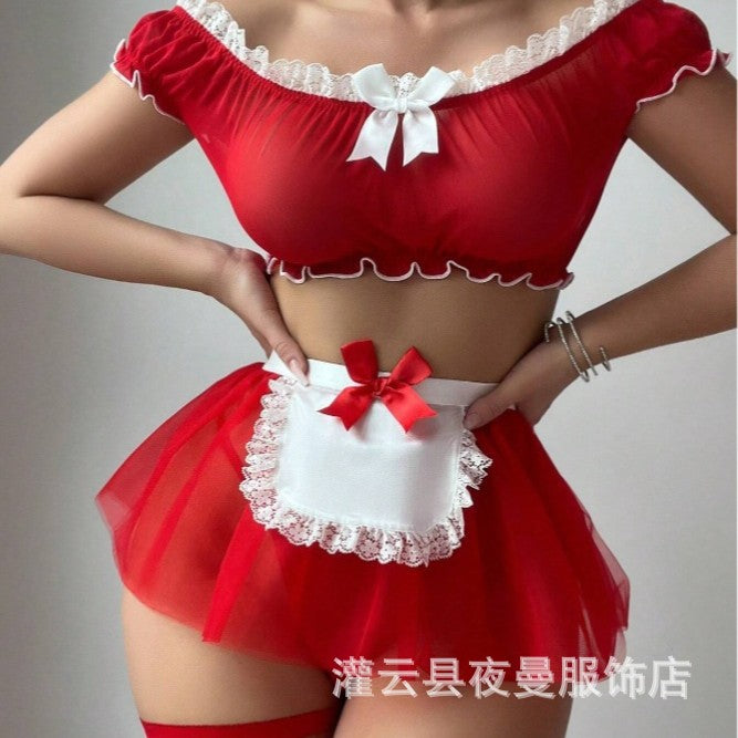 Plus Size Sexy Lingerie Maid Costume Sexy Lace Temptation