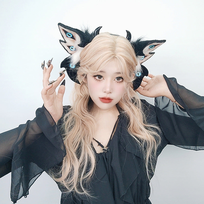 Dark Simulation Beast Ear Headband Plush Tentacles Halloween Party Costume