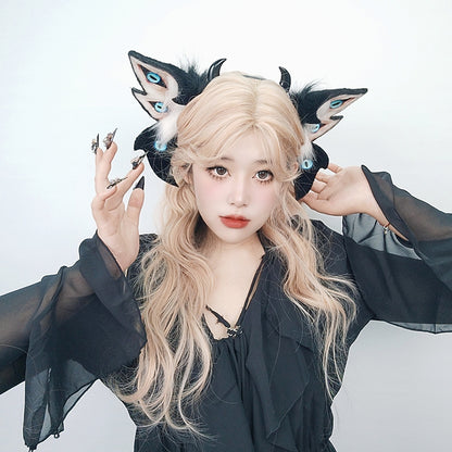 Dark Simulation Beast Ear Headband Plush Tentacles Halloween Party Costume