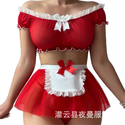 Plus Size Sexy Lingerie Maid Costume Sexy Lace Temptation