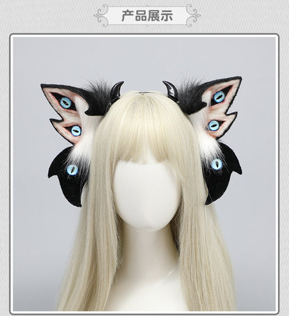 Dark Simulation Beast Ear Headband Plush Tentacles Halloween Party Costume