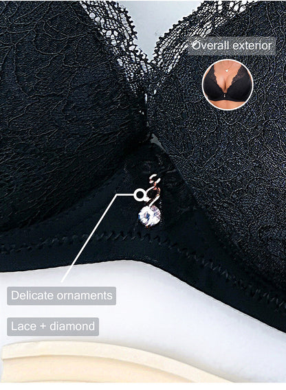Sexy Deep V Plus Size Bra Soft Underwire Lace 3D Shaping
