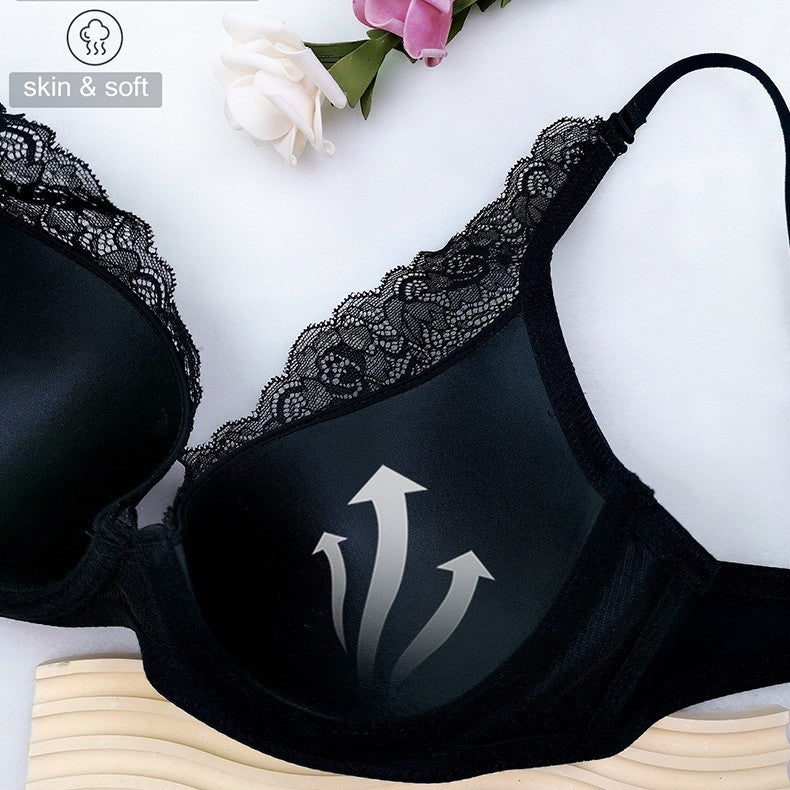 Sexy Deep V Plus Size Bra Soft Underwire Lace 3D Shaping