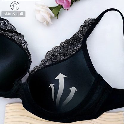 Sexy Deep V Plus Size Bra Soft Underwire Lace 3D Shaping